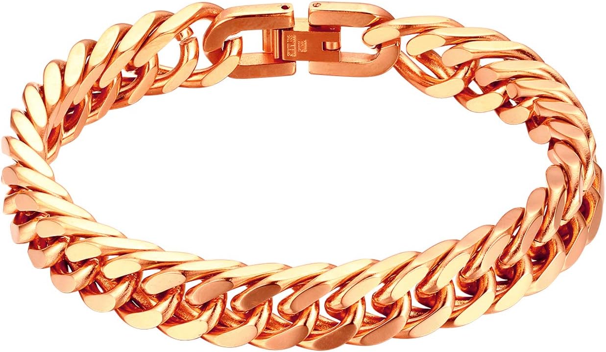 Detalle de JewelryWe Herren Armband Edelstahl Panzerkette 21 cm – robuster, allergiefreier Glieder-Look mit 5 Farben