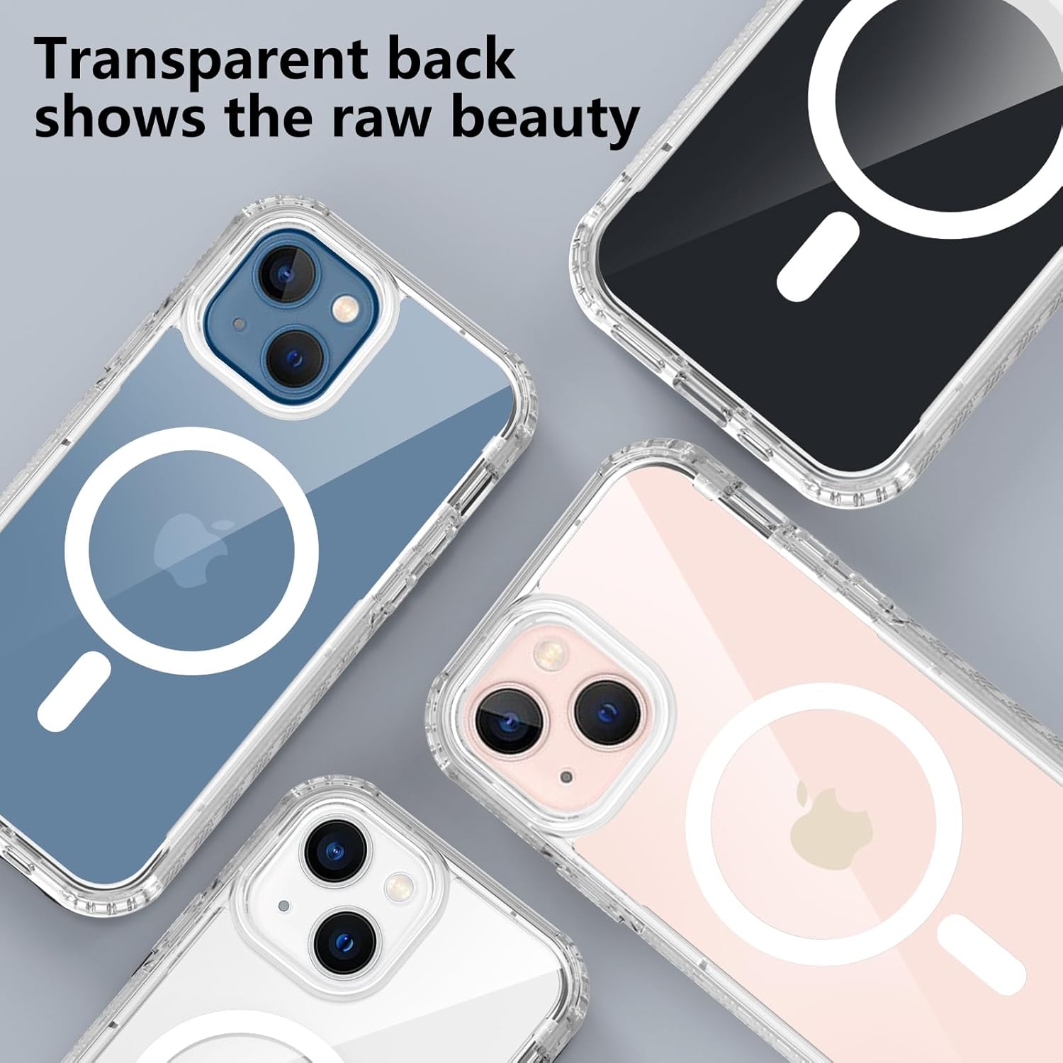 Thumbnail 5 de XTCASE Coque iPhone 14 magnétique compatible MagSafe transparente avec protection d’écran intégrée