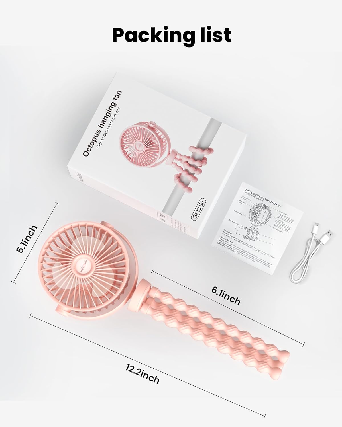 Thumbnail 6 de Portable Pram Fan with 360° Rotation and 2000mAh Battery — Clip-On Stroller Fan