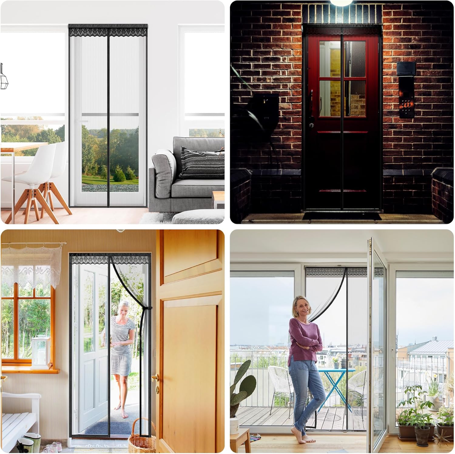 Thumbnail 5 de EXTSUD Fibreglass Magnetic Screen Door (Anti-mosquito mesh curtain) 90x200 cm, Black