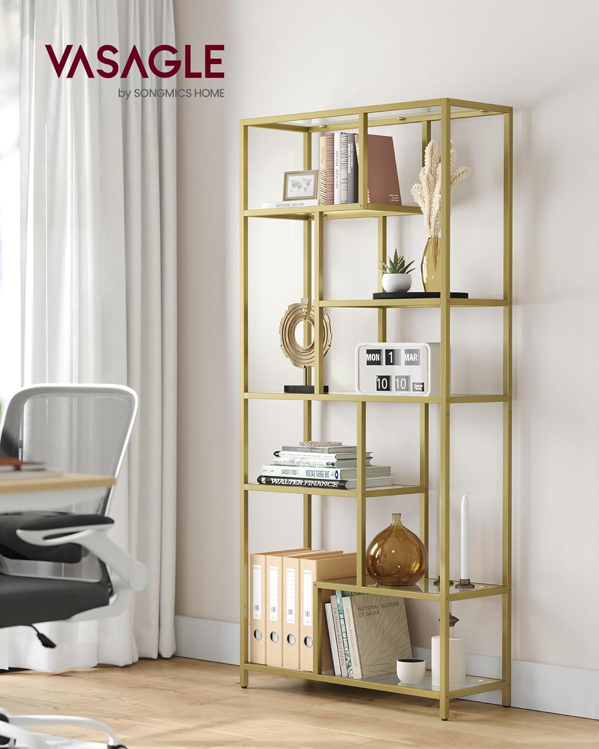 Detalle 2 de VASAGLE LGT502A01 Libreria 6 ripiani 30x80x180 cm