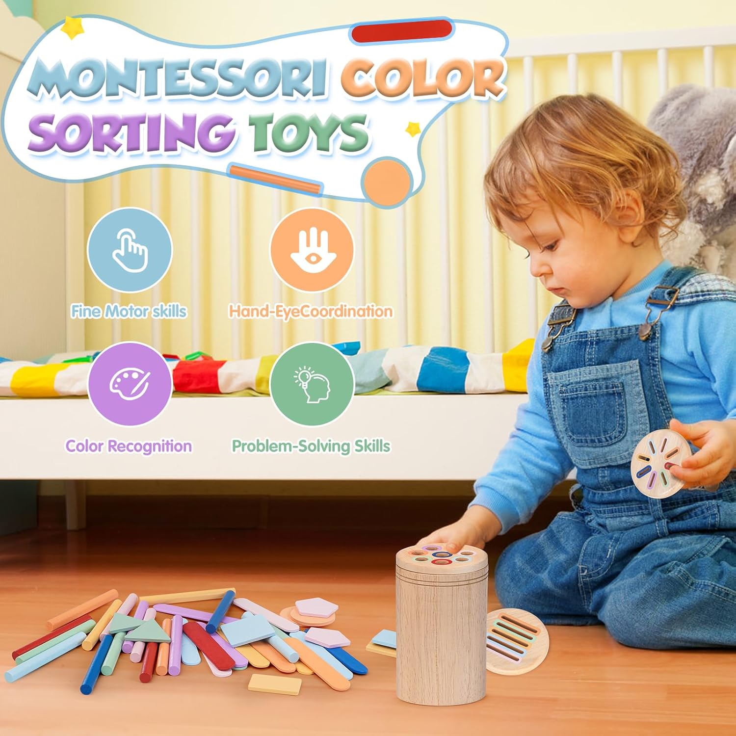Thumbnail 3 de Akosuntoys 3-in-1 Montessori Wooden Toy for 1–3 Year Olds