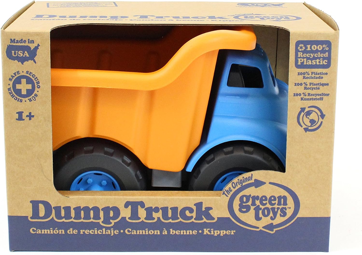 Detalle 2 de Green Toys Dump Truck (Blue/Orange) Recycled Plastic Pretend-Play Vehicle for Kids