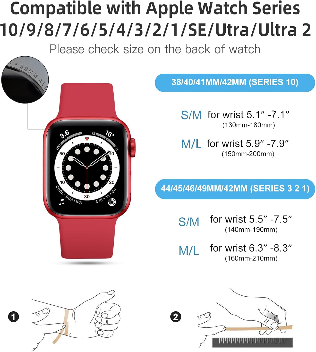 Detalle 2 de CeMiKa Apple Watch silicone sport band 41mm