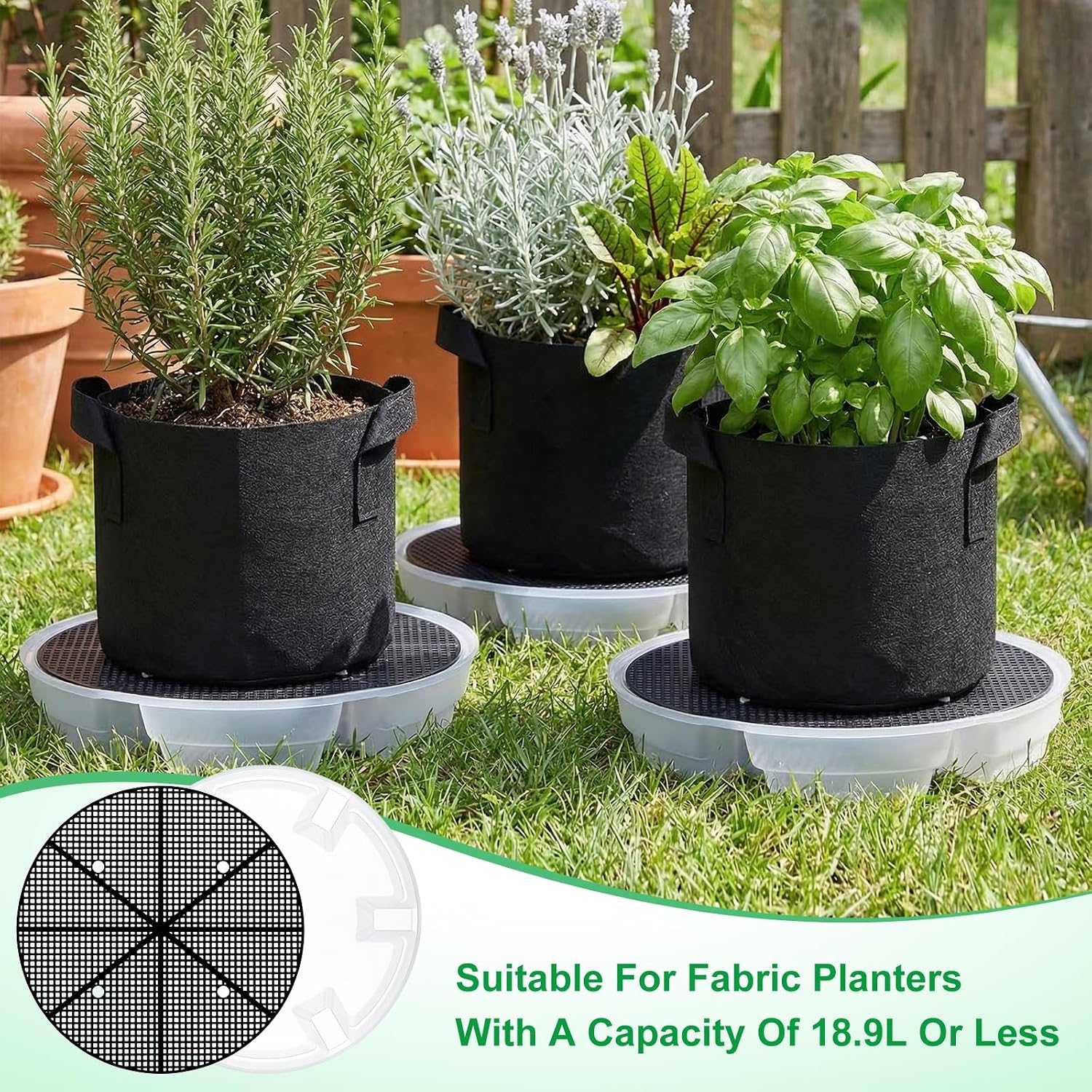 Detalle de Yimomoyi self-watering plant saucers, 30 cm