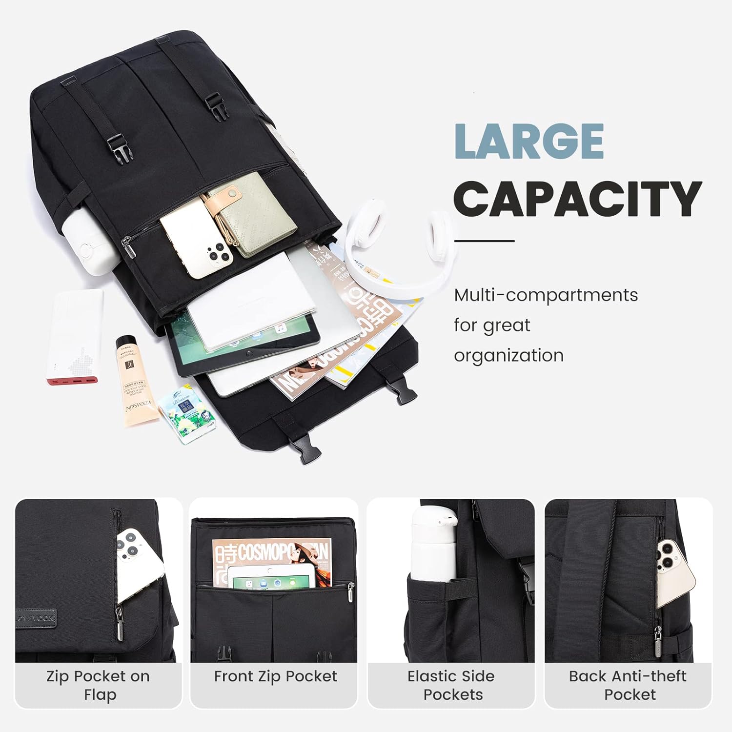Detalle 2 de LOVEVOOK Laptop Rucksack 17,3 Zoll