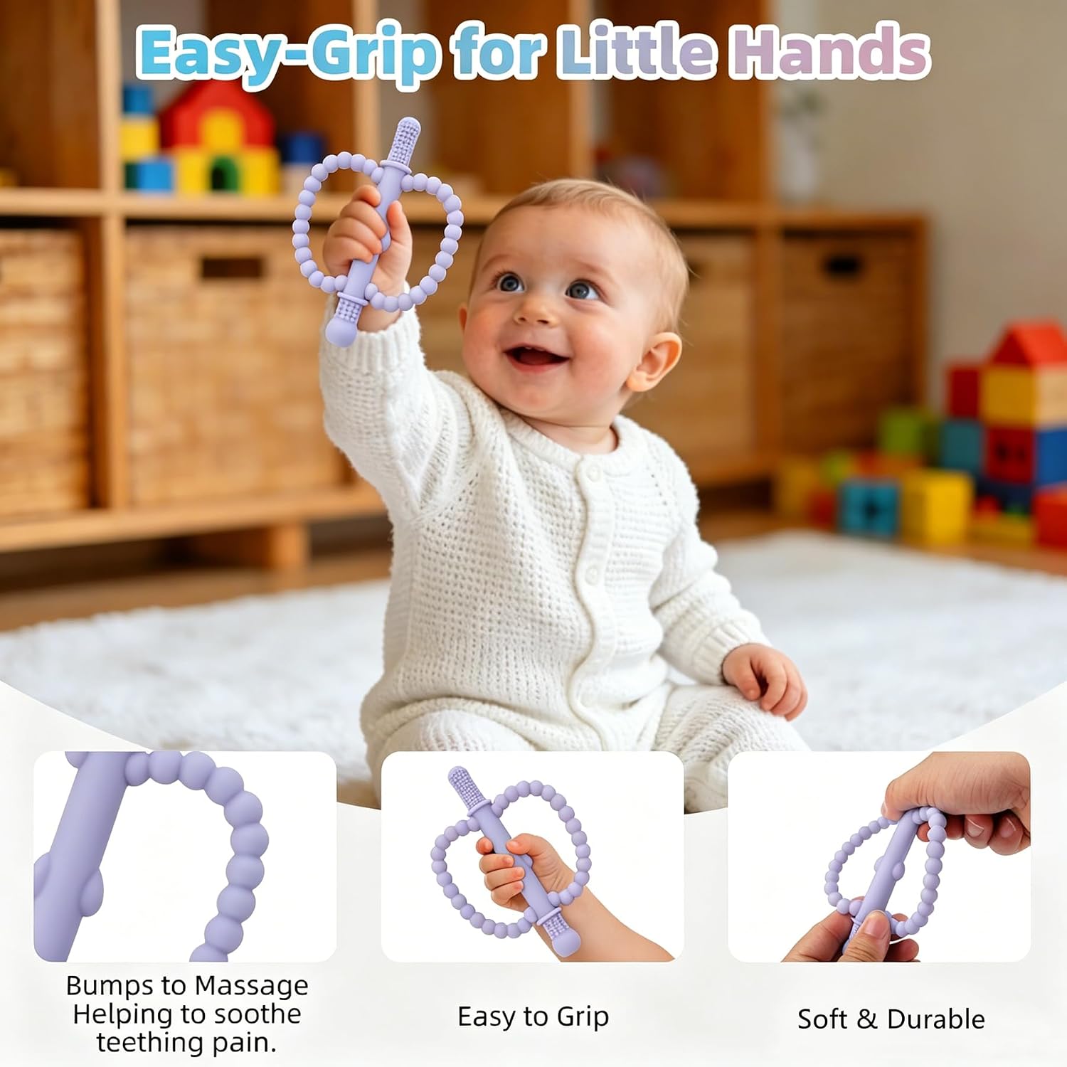 Thumbnail 1 de Fu Store Hollow Teether Tube 5 Pack Apple Shape Silicone Teethers