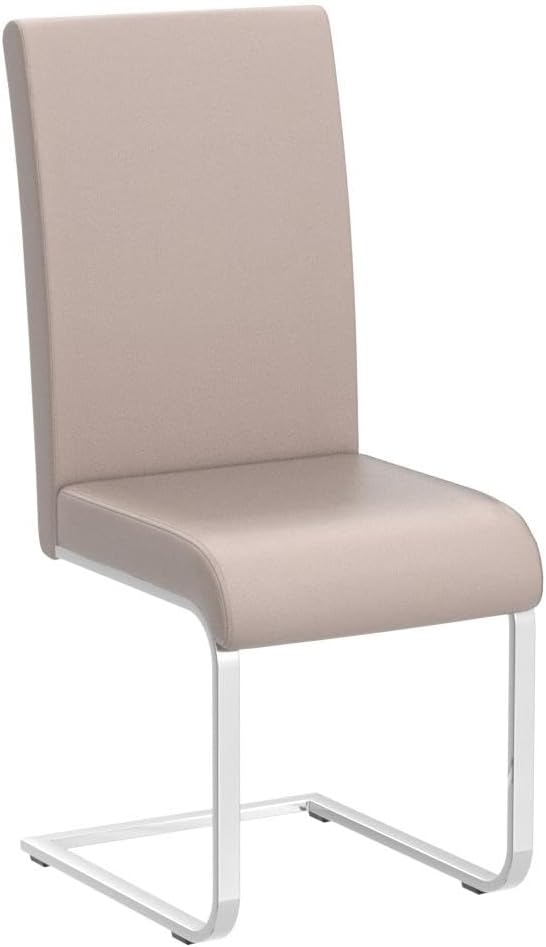 Detalle 2 de Yaheetech Set 2 Sedie Sala da Pranzo Imbottite con Seduta 10 cm, Schienale Alto e Gambe a U in Metallo — Marrone Chiaro