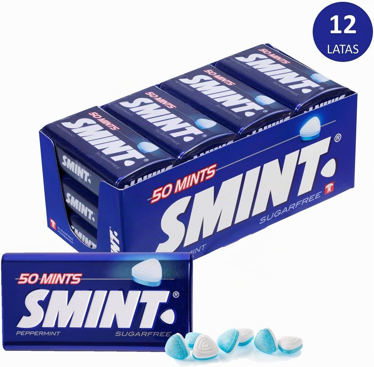 Detalle 2 de Smint Tin Menta Sin Azúcar 12 unidades de 35g 🍬