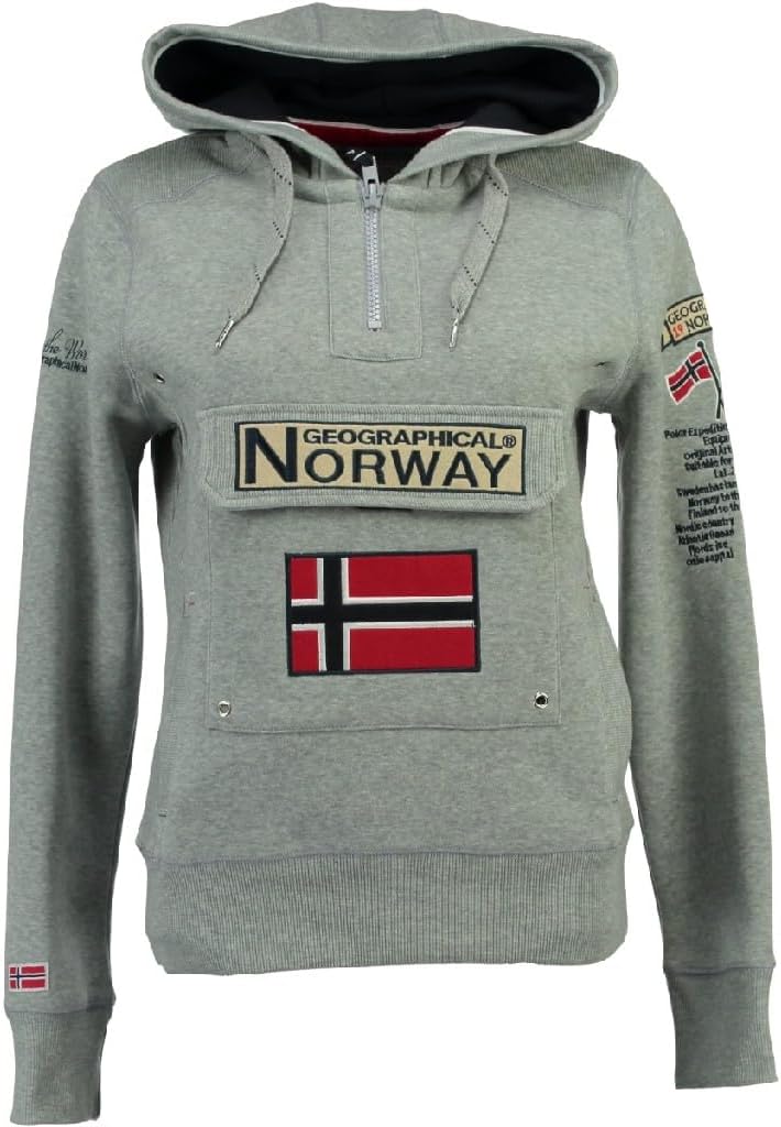 Detalle de Geographical Norway GYMCLASS L sweat à capuche gris clair