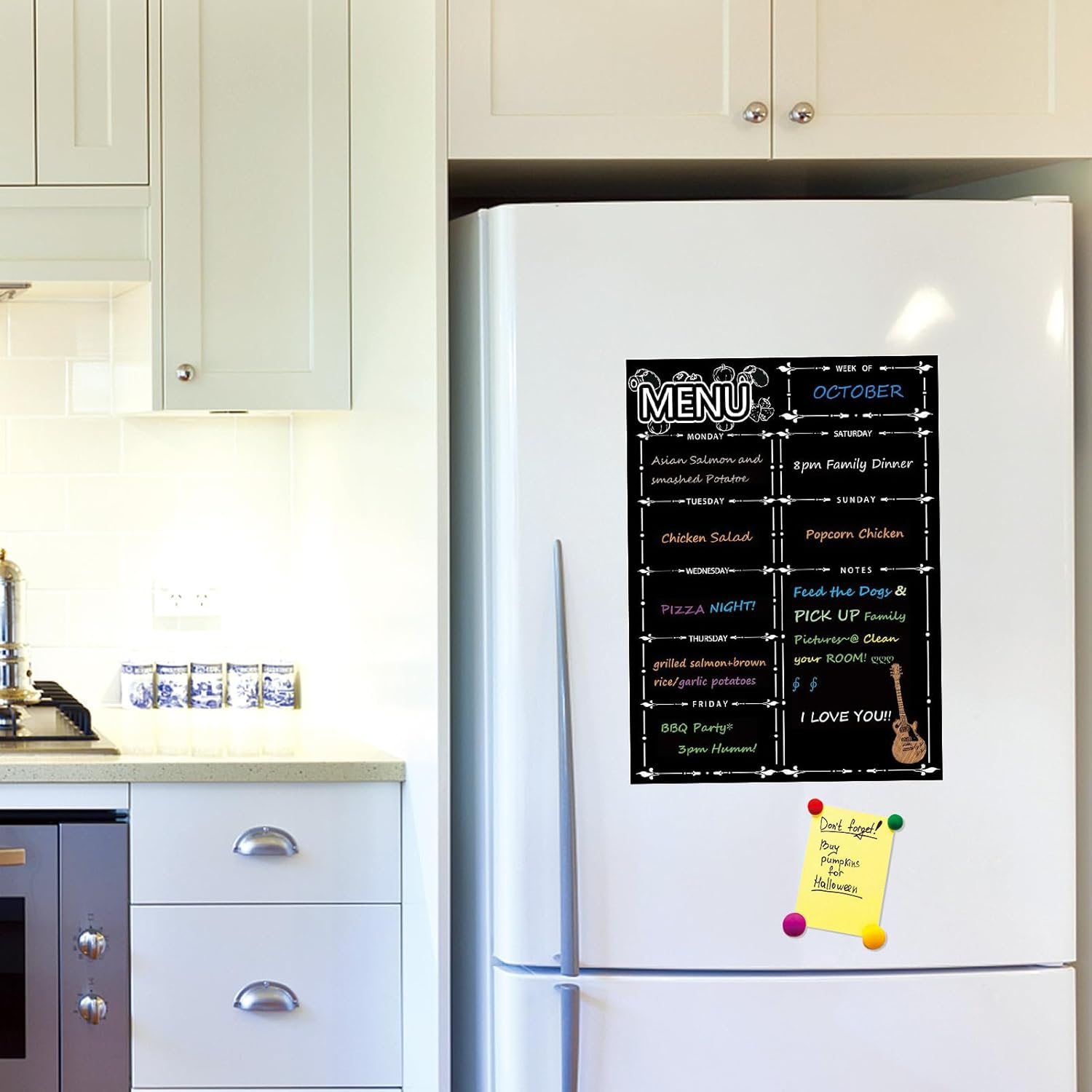 Thumbnail 6 de DumanAsen Magnetic Fridge Calendar & Meal Planner (16 x 12 in) with 8 colour pens