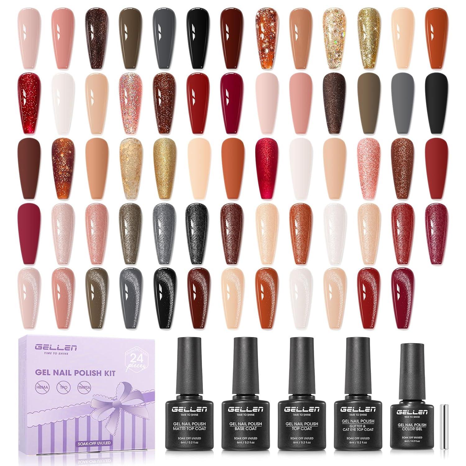 Detalle de GELLEN Gel Nail Polish Set 24-Piece