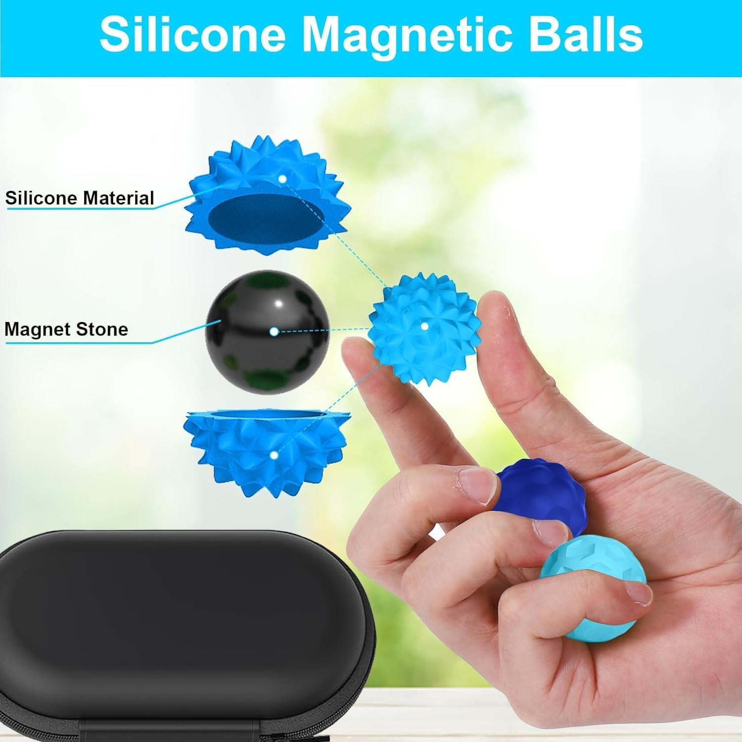 Thumbnail 2 de Bambebe 8-pack Silicone Magnetic Balls fidget toy for adults and teens