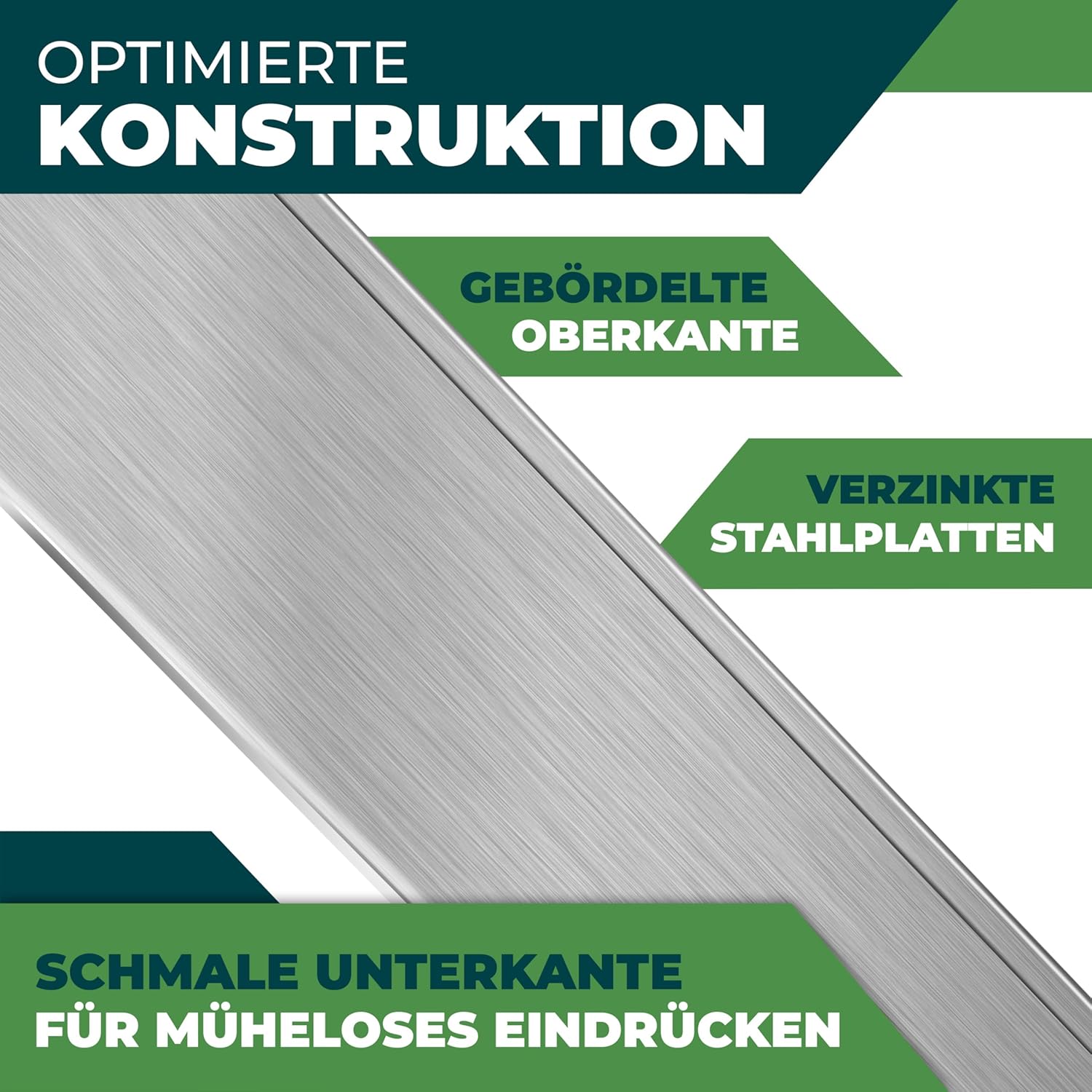 Thumbnail 3 de KESSER Rasenkante Beeteinfassung – Beetumrandung mit Handschuhen 10 m, 100 x 14 cm, Metall Palisade, Silber