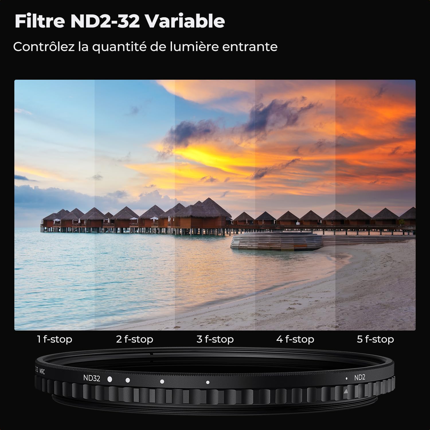 Detalle de K&F Concept Filtre ND variable 52mm 1–5 stops