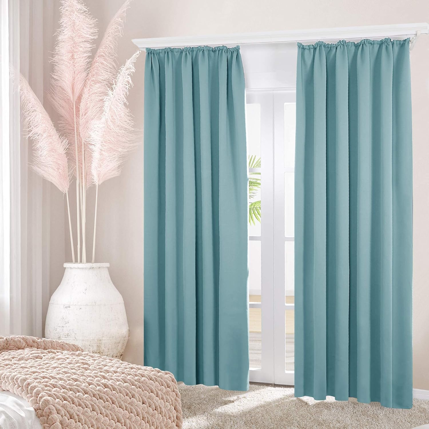 Thumbnail 4 de Deconovo Cortinas Modernas Aislantes Térmicas Azul Cielo 🌙 140x245cm