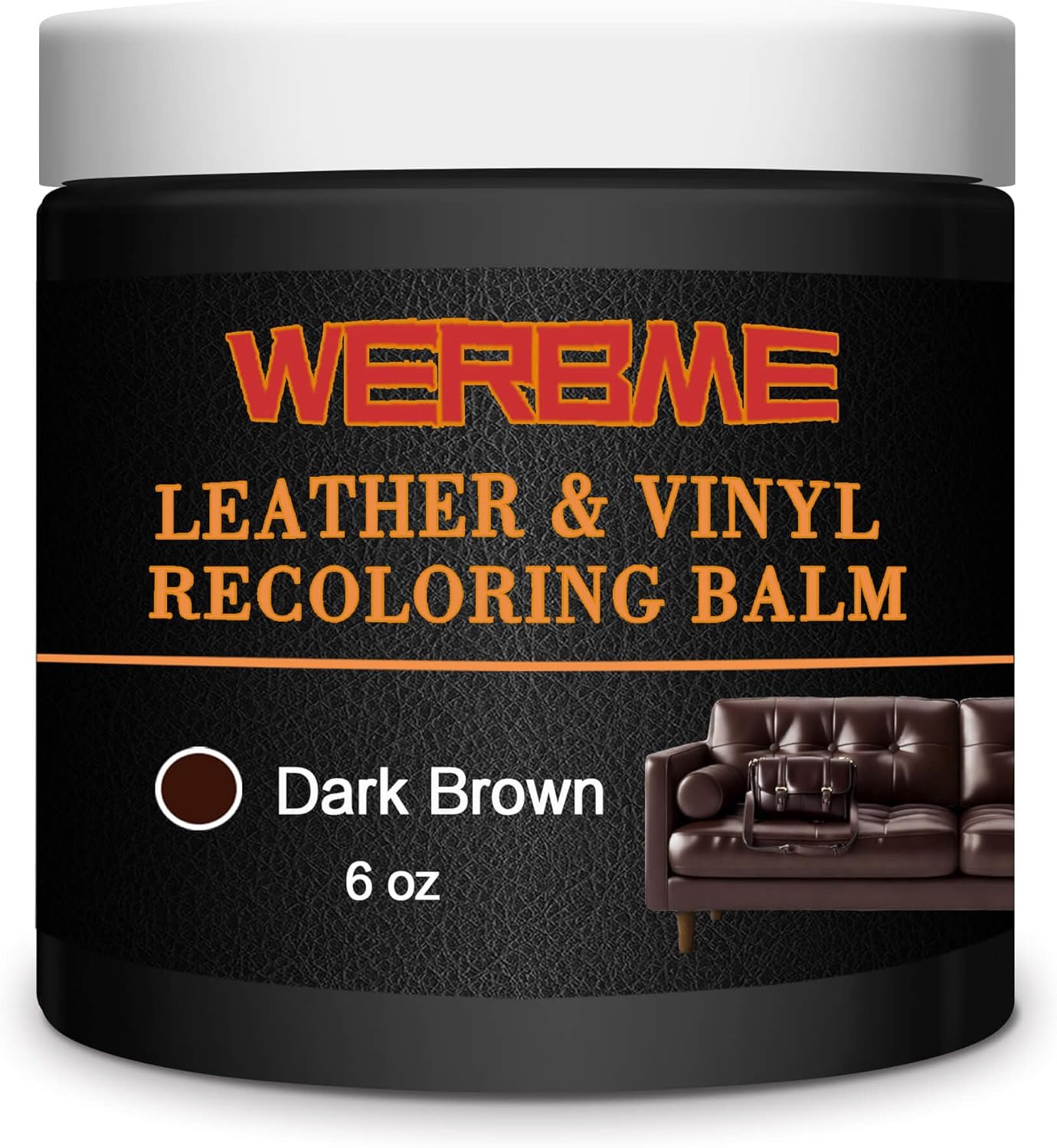 Thumbnail 5 de WERBME Leather Recoloring Balm & Color Restorer (Dark Brown) — multipurpose dye and paint for faded leather