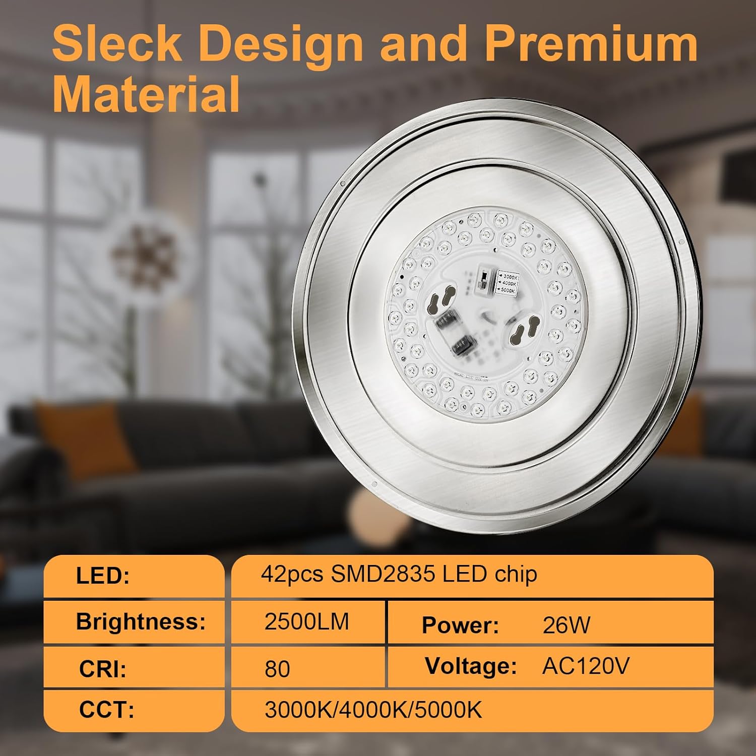 Detalle 2 de ENATECLITE 14 inch LED Flush Mount Ceiling Light Fixture