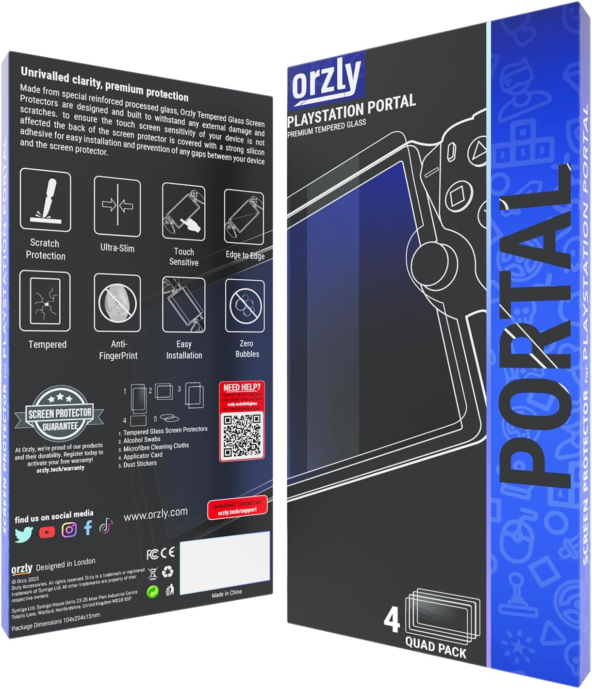 Detalle 2 de Orzly Glas-Displayschutzfolie 4 Stück