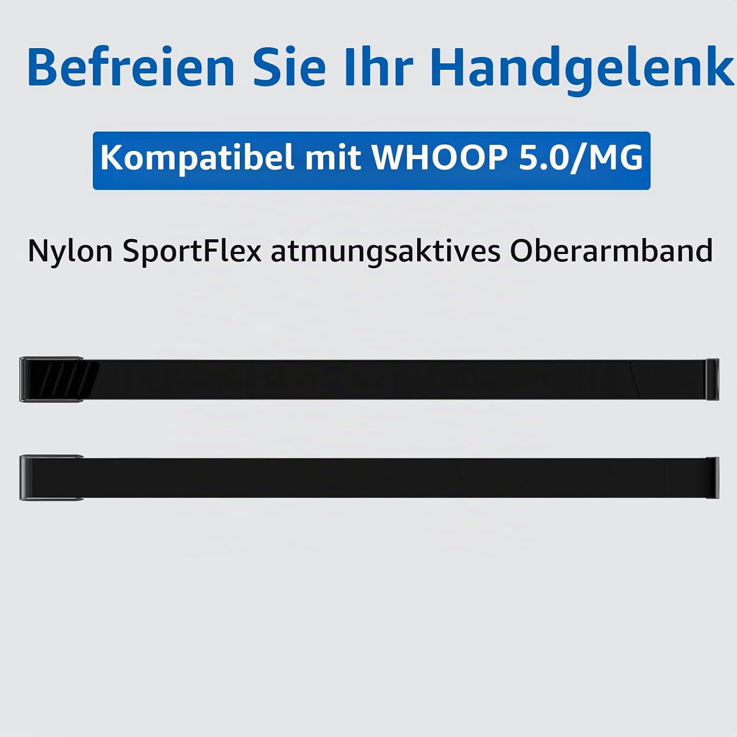 Detalle de BBAMEN CoreKnit Bizepsband aus Nylon, atmungsaktiv und verstellbar