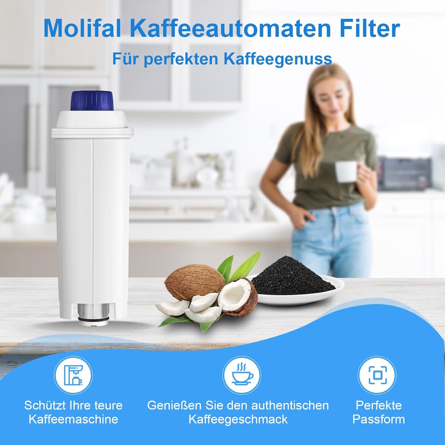 Thumbnail 3 de Molifal Wasserfilter für Delonghi Kaffeevollautomaten 6-Stück