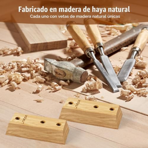 Detalle de LINRAX GH2: Colgadores de pared para guitarra (2 unidades) en madera dura