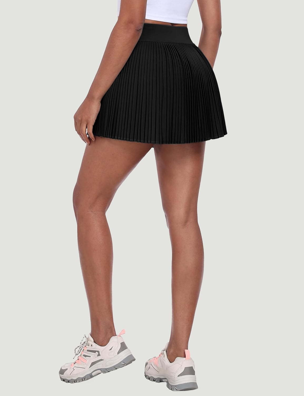 Detalle de Desol Jupe-plis tennis femme avec short intégré et poches – taille haute, polyvalente pour sport et quotidien