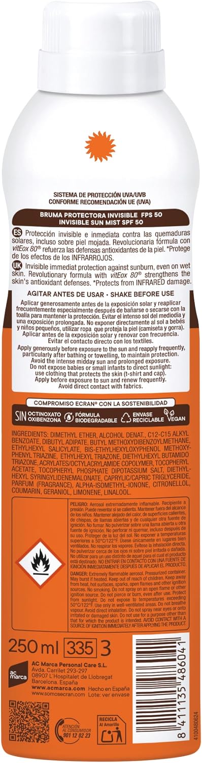Detalle 2 de Ecran Sunnique Bruma Protectora Solar SPF 50 – 250 ml