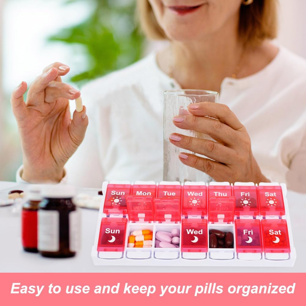 Thumbnail 6 de Shintop 7-Day Pill Organizer, AM/PM Compartments with Push-Button Lids