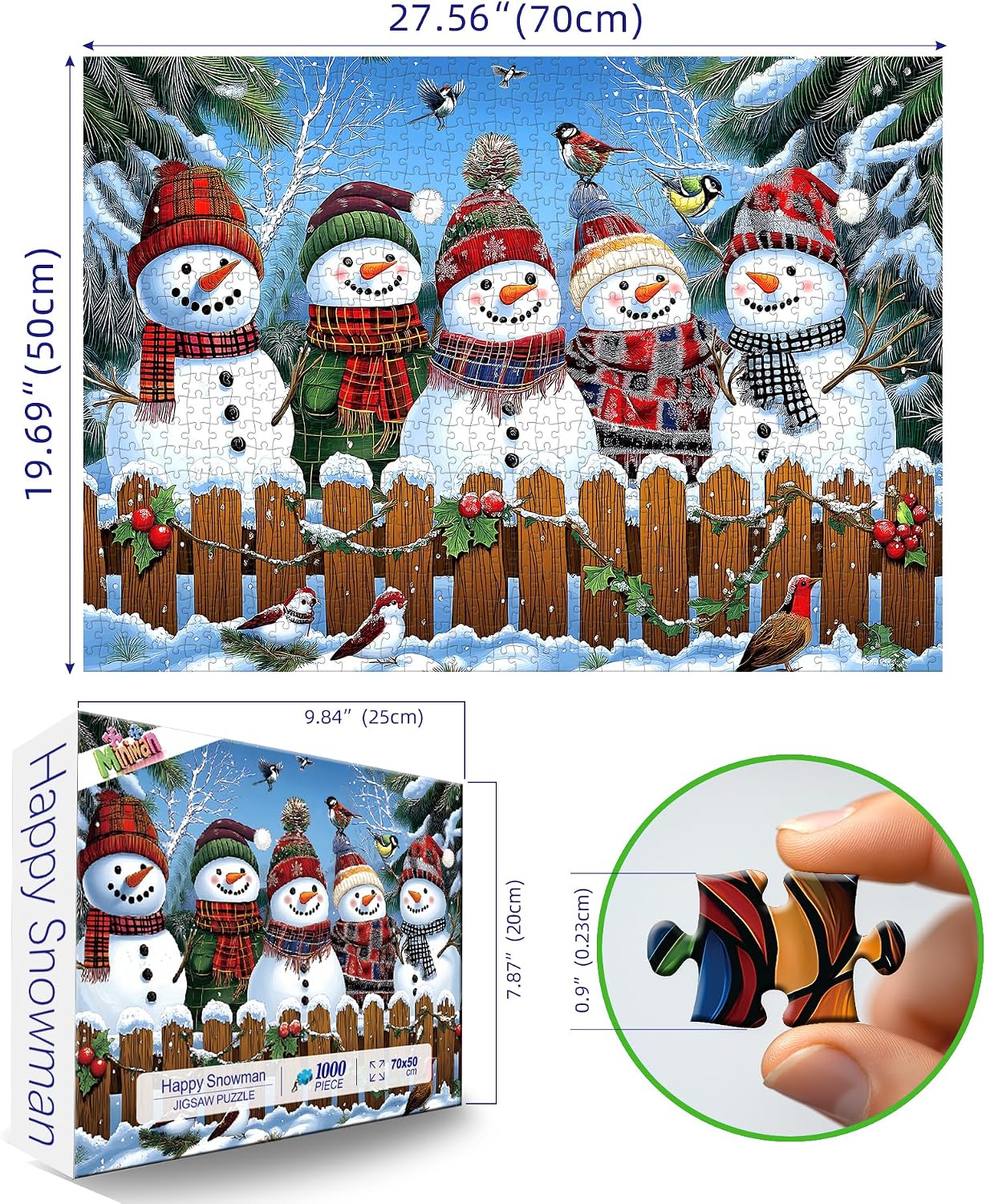 Thumbnail 1 de MINIWAN BFJIUJIU-00285 Christmas Jigsaw Puzzle, 1,000 Pieces with A–F Sorting