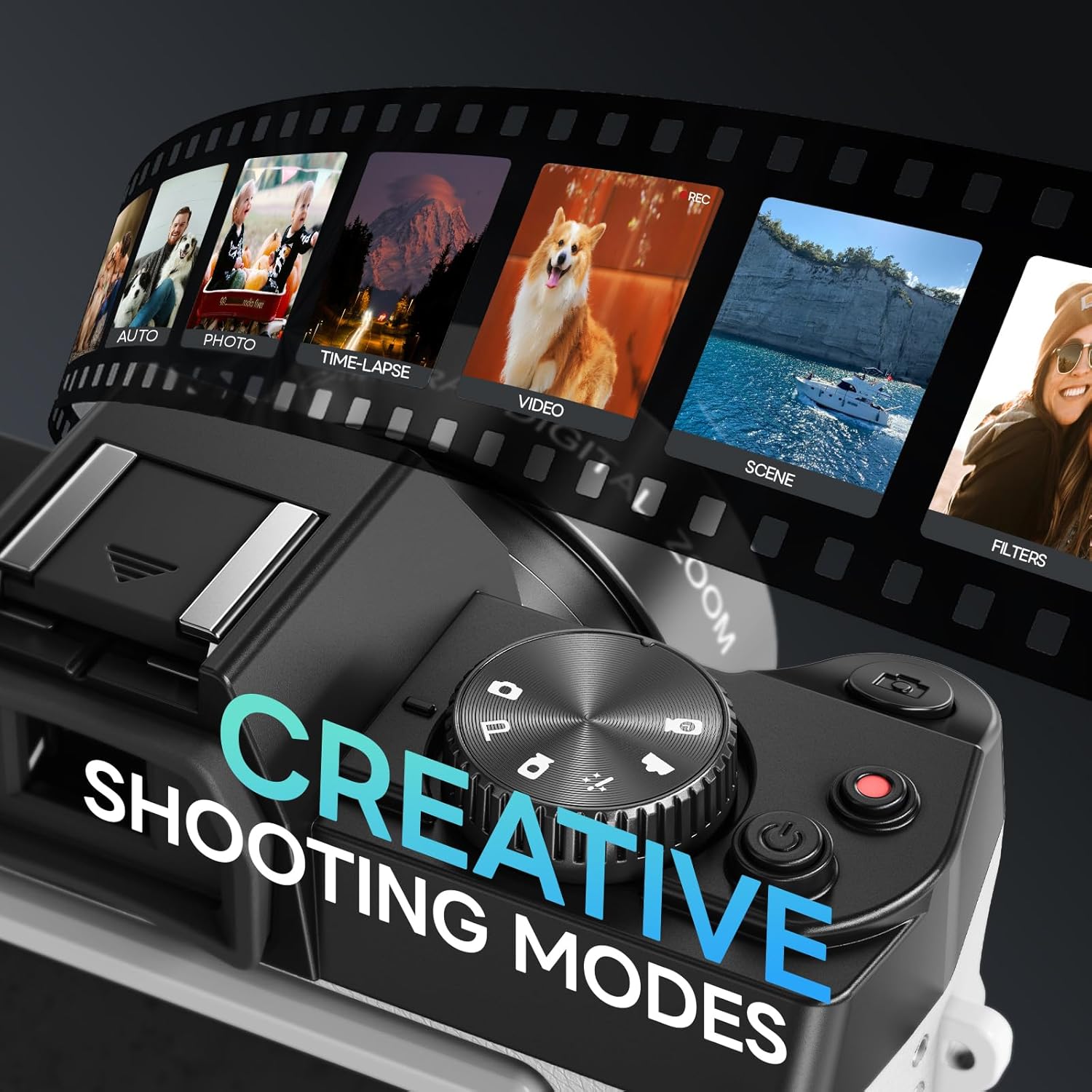 Detalle de NBD 5K 64MP Digital Camera with Wi‑Fi & App Control, 16X Zoom, 180° Flip Screen