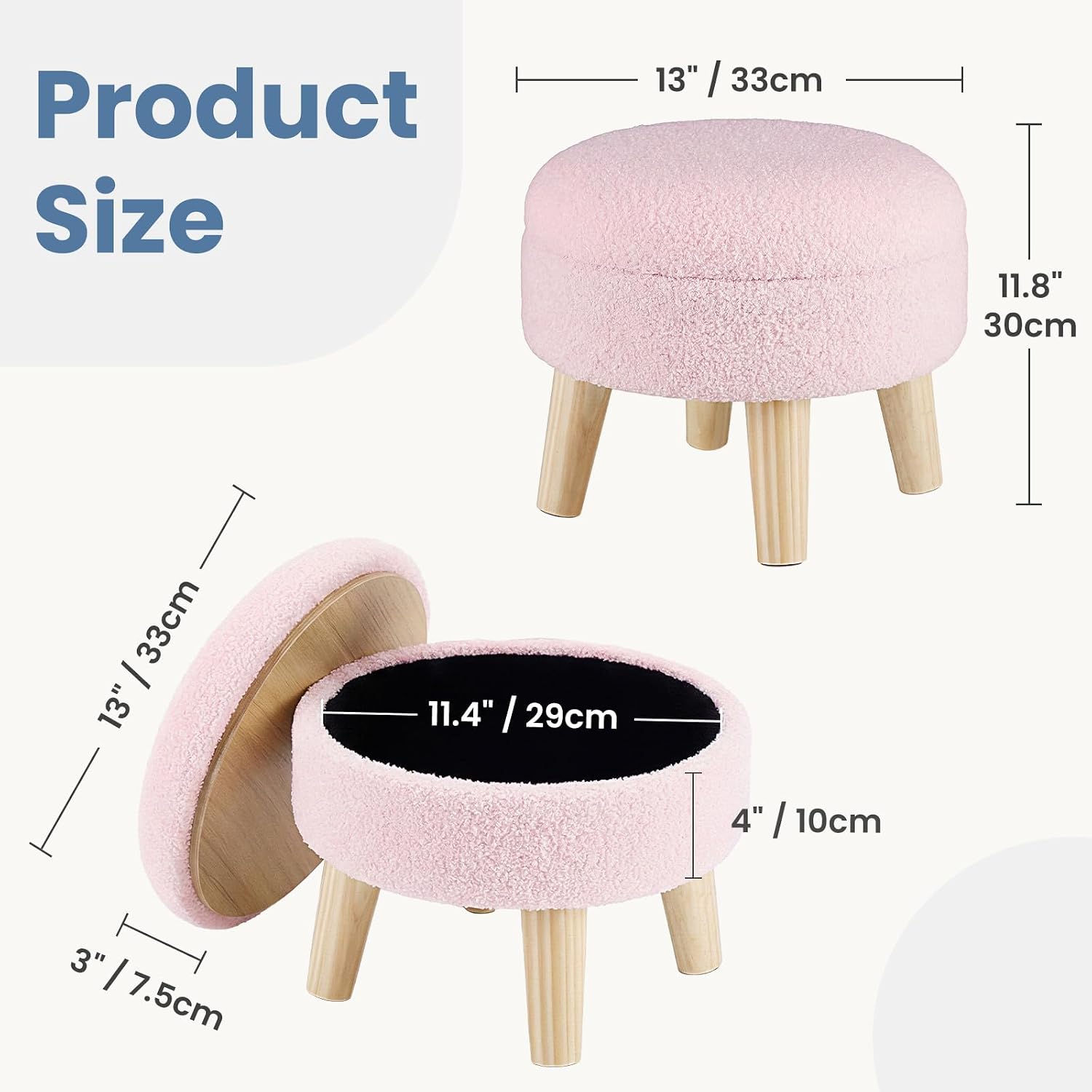 Detalle de DUMOS Storage Ottoman in Boucle