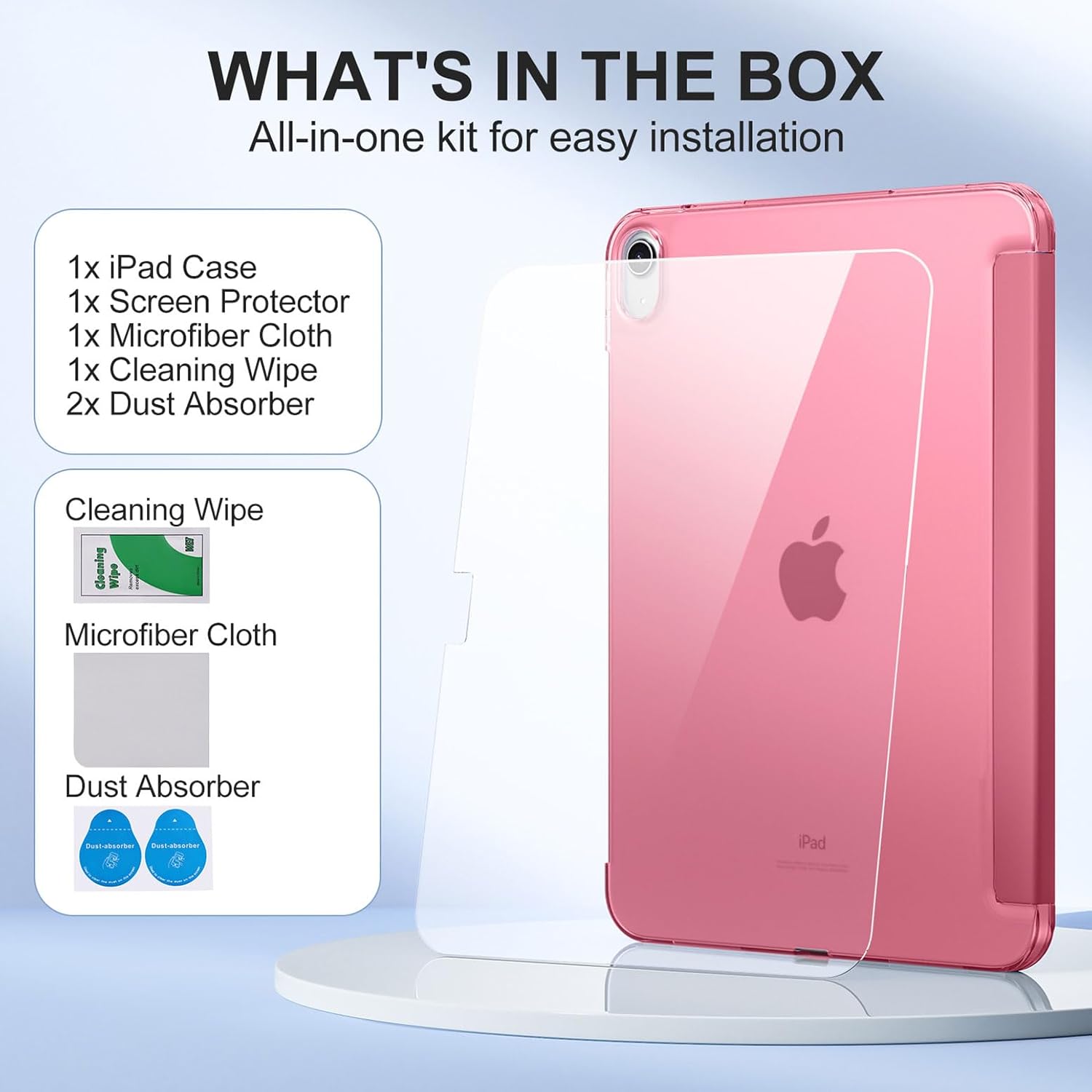 Thumbnail 2 de DriveGo Case with Screen Protector for iPad A16 11th/10th Gen (2025/2022) – Slim Translucent Back, Auto Sleep/Wake, Pink