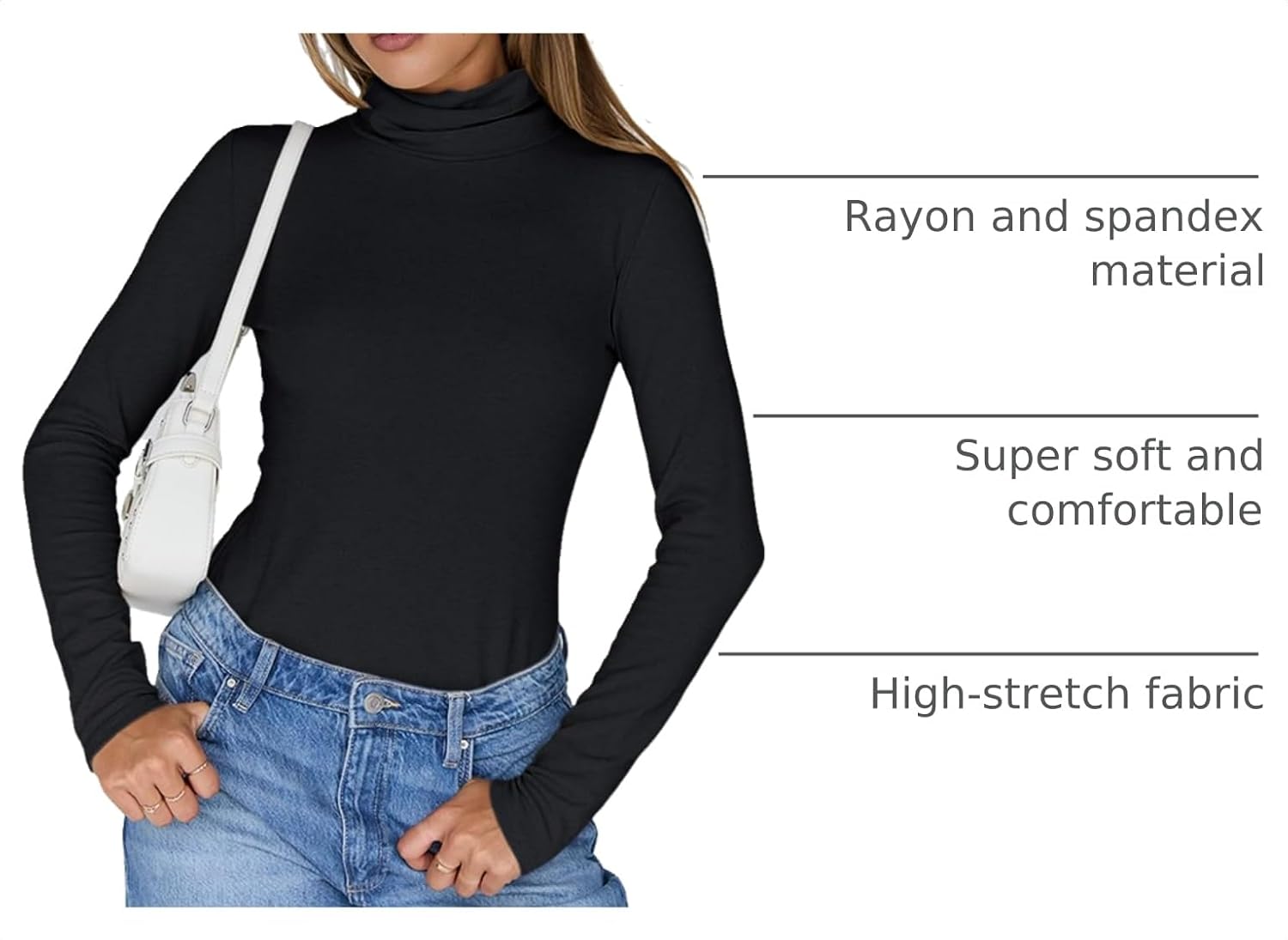 Detalle 2 de Trendy Queen Turtleneck Long Sleeve Shirt