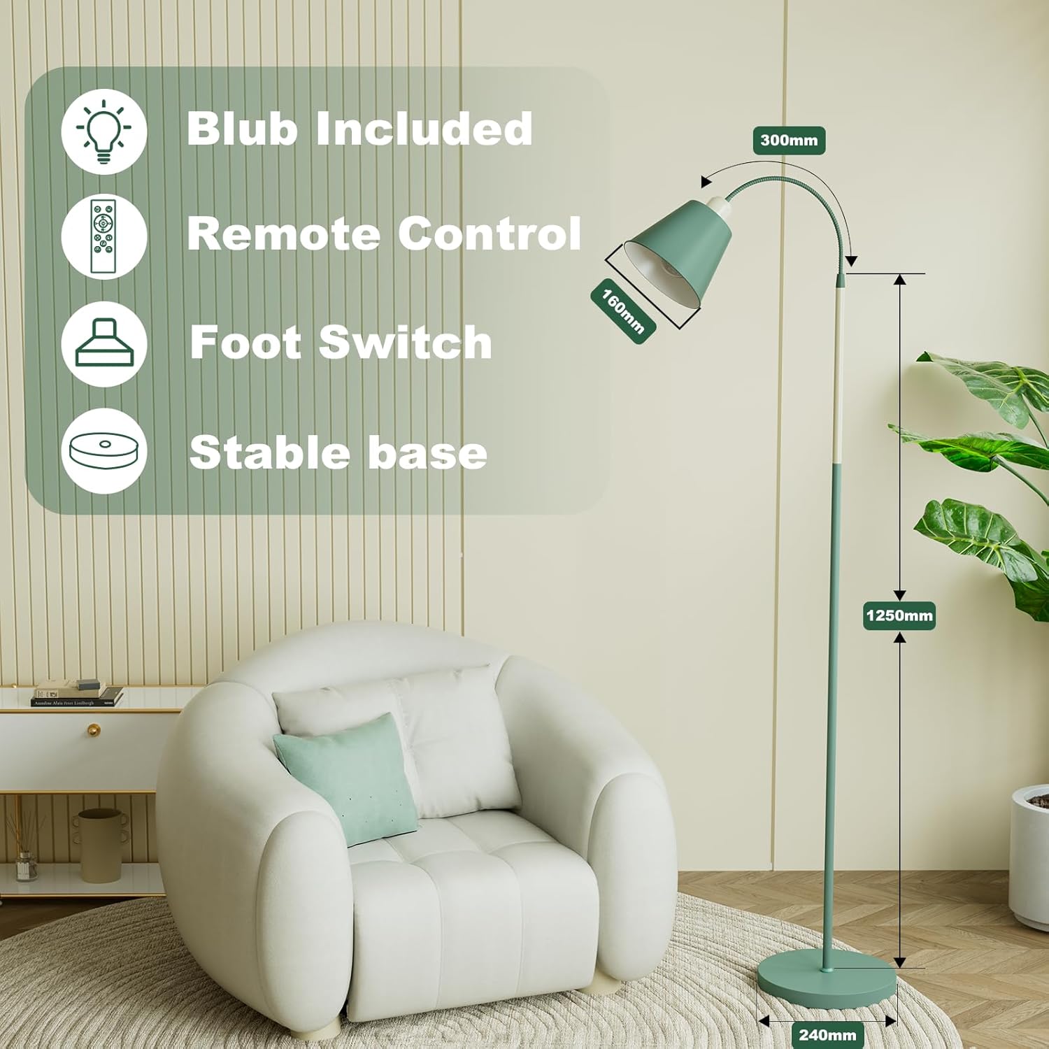 Thumbnail 6 de SIBRILLE Lampada da Terra E27 dimmerabile con telecomando, 168 cm e 3 temperature 3000K-6000K