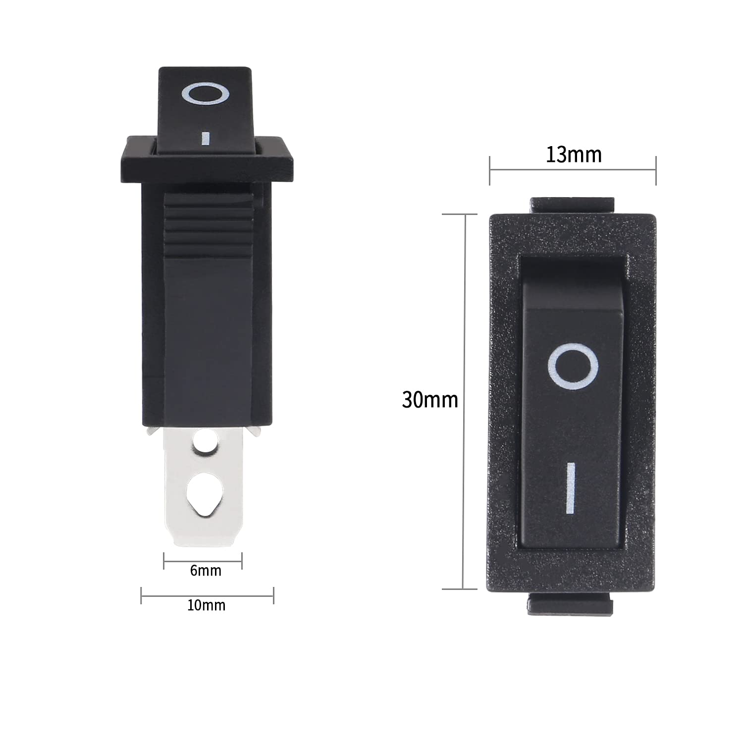 Thumbnail 3 de 10PCS SPST 3 Pins 3 Position ON/Off AC rocker toggle switch (16A/250V, 20A/125V)