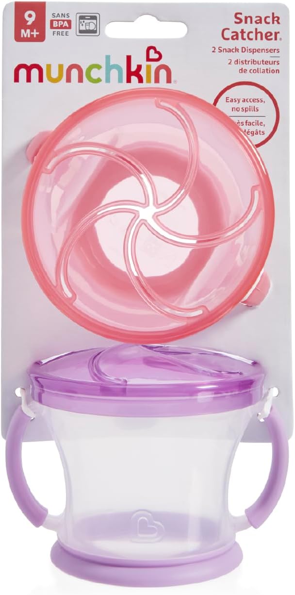 Thumbnail 5 de Munchkin 2 Pack Snack Catchers Baby Food Storage (Pink/Purple): Practical On-the-Go Snack Solutions