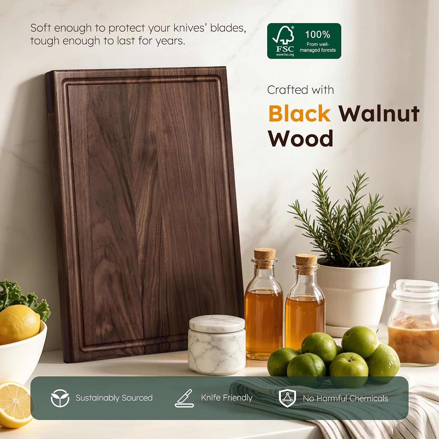 Thumbnail 5 de Black Walnut Cutting Board 20-inch