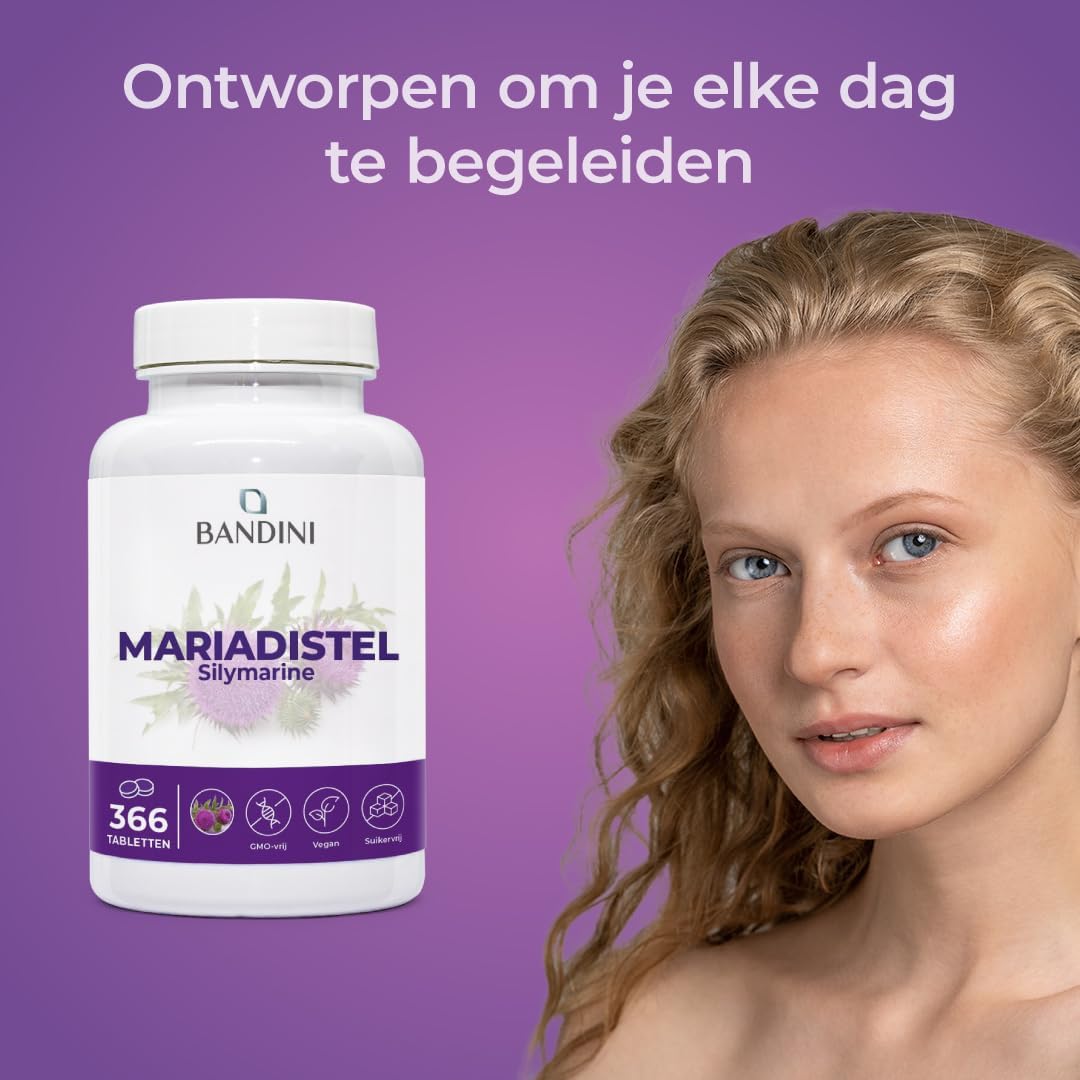 Detalle de Bandini Mariadistel, 366 tabletten met 300 mg en 80% silymarine