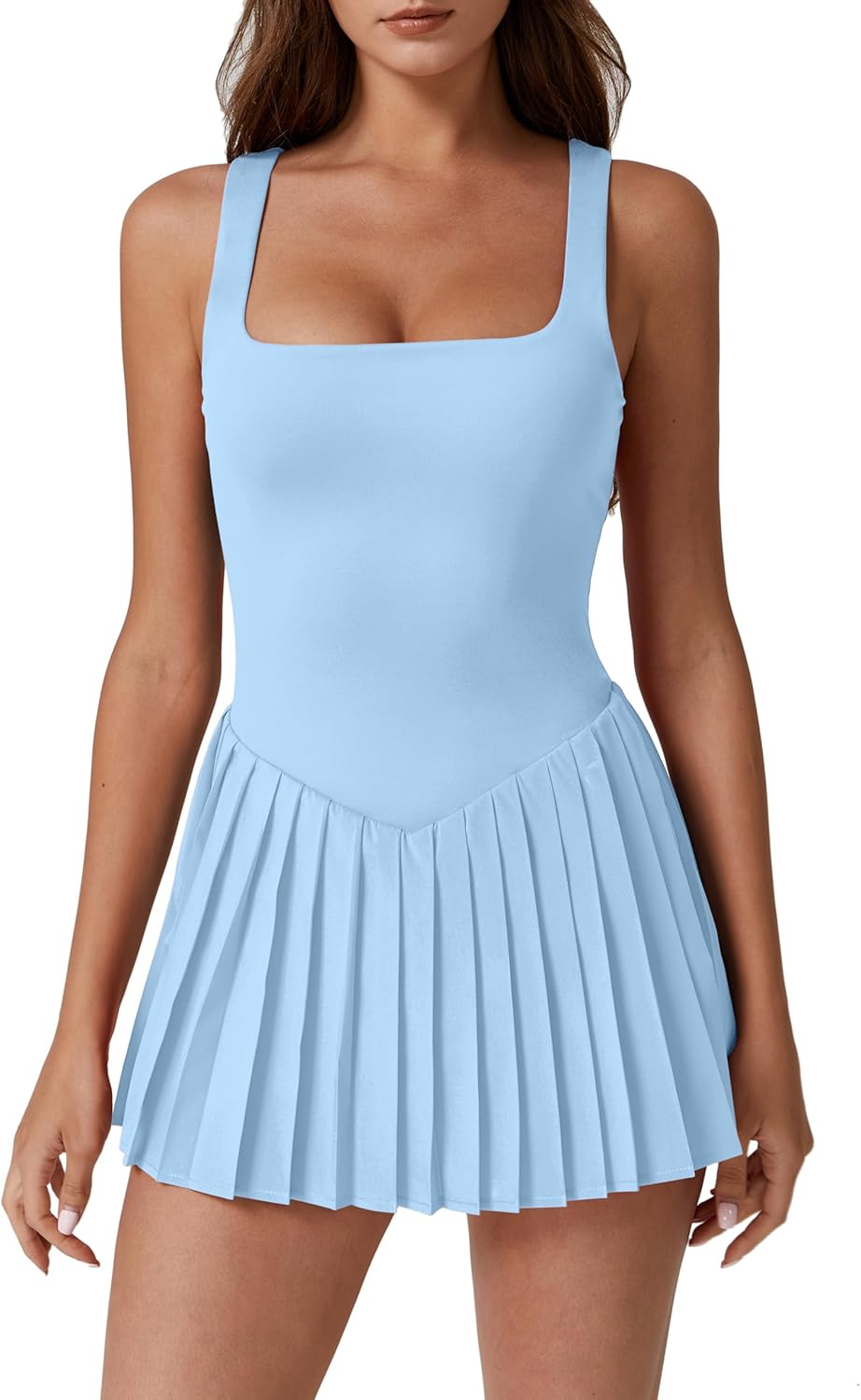 Thumbnail 6 de QINSEN Womens Square Neck Tennis Dress with Pockets