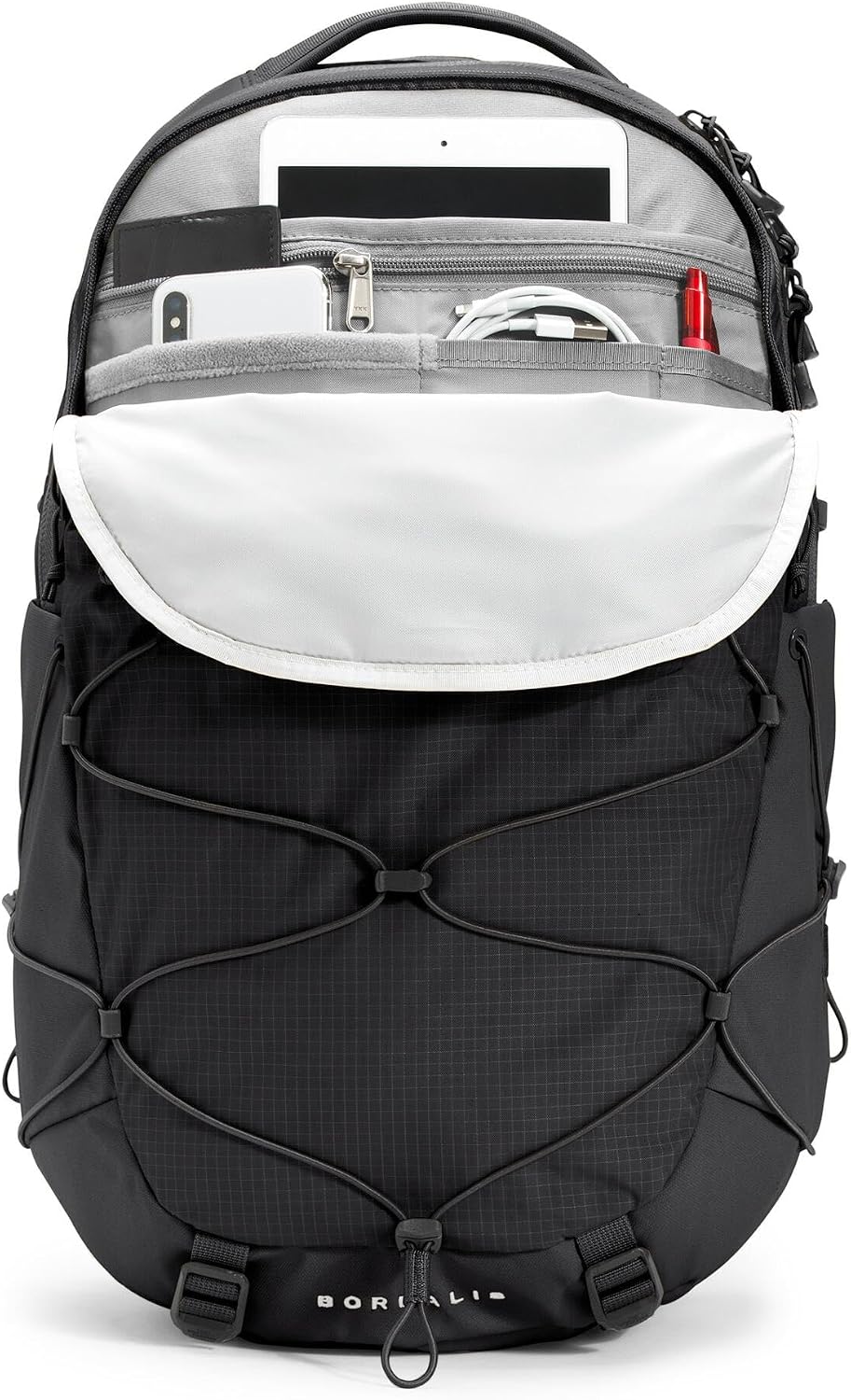 Detalle de The North Face Women's Borealis Backpack (Blk/Wht-NPF) — Everyday Comfort for Work, Classes, and Commutes