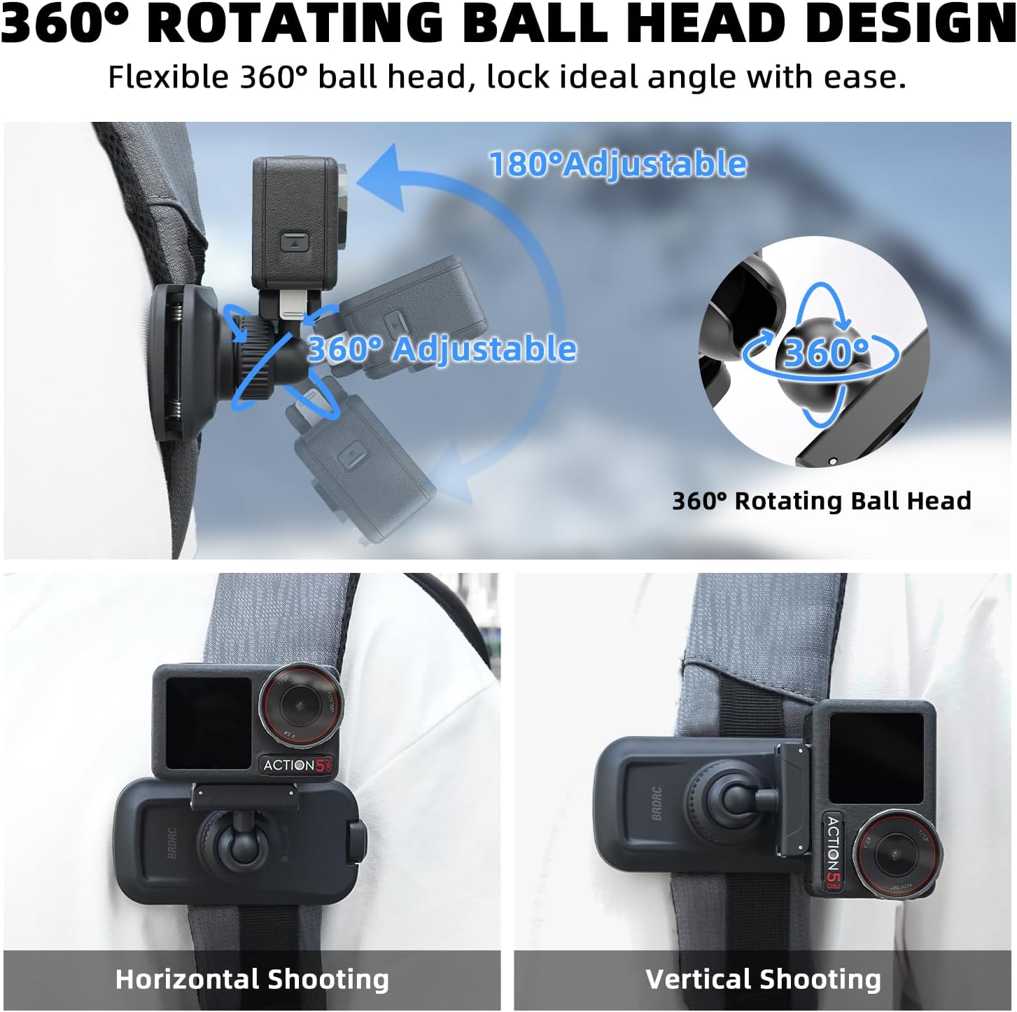 Thumbnail 6 de BRDRC Magnetic Quick Release Backpack Clip Mount for DJI Osmo Action 5 Pro/4/3/360