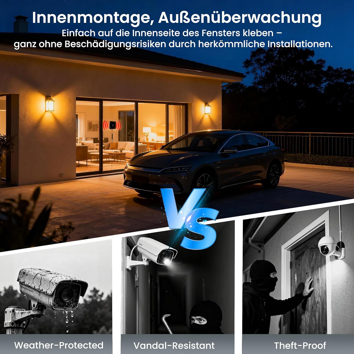 Thumbnail 3 de Fensterkamera aidowocam – 2K Innen/Außenüberwachung mit 5G/2.4GHz WLAN, Cloud/SD-Speicher und 24/7 Aufnahme