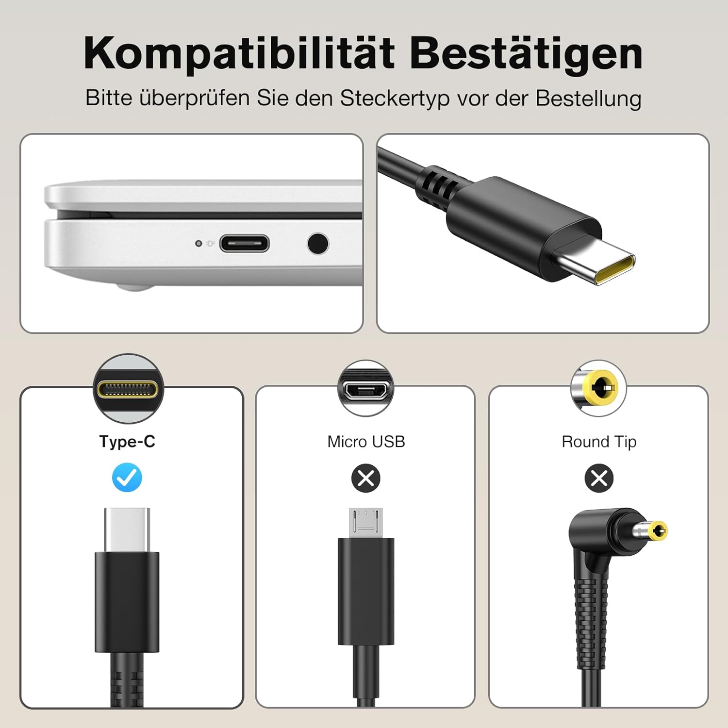 Thumbnail 2 de Sunydeal USB-C 65W Ladegerät mit PD 3.0 für Laptop, Tablet & USB-C Geräte