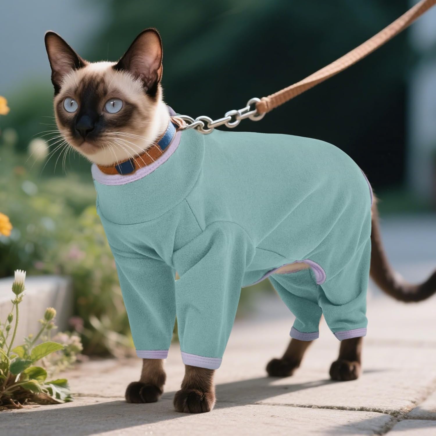 Thumbnail 5 de OUOBOB Sphynx Cat Recovery Suit – Soft anti-licking bodysuit for post-surgery protection (Green, 2XL)