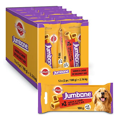 Detalle de Pedigree Jumbone Os pour Chiens Savour Boeuf et Volaille, lot de 12 x 2 đœ