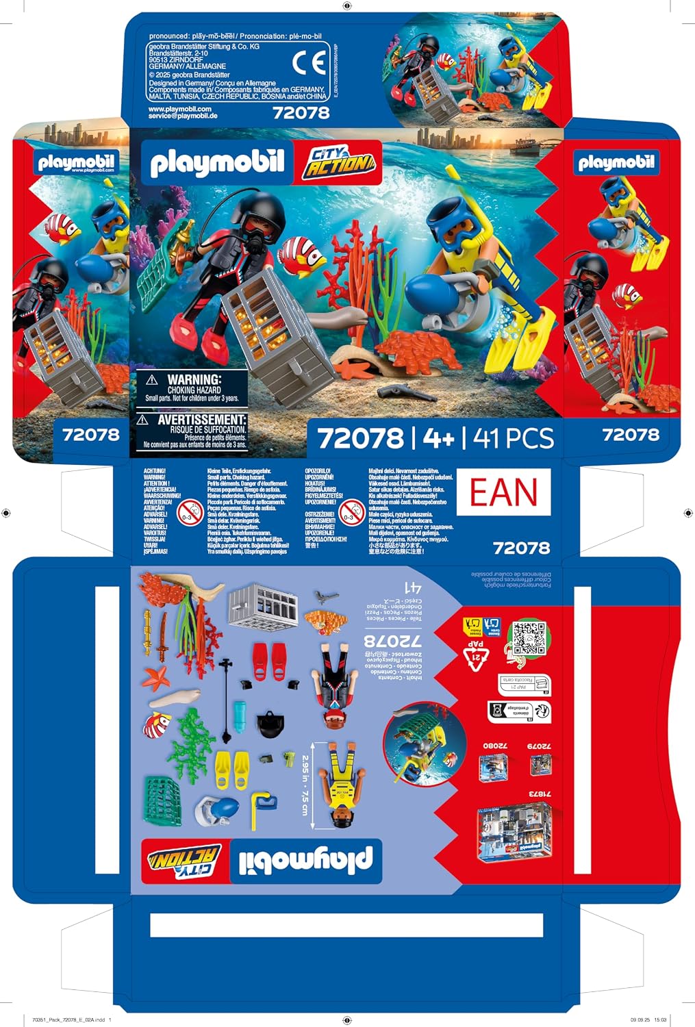 Thumbnail 6 de Playmobil City Action Police Diver with Treasure (72078) – 2 figures, underwater scooter & sea life