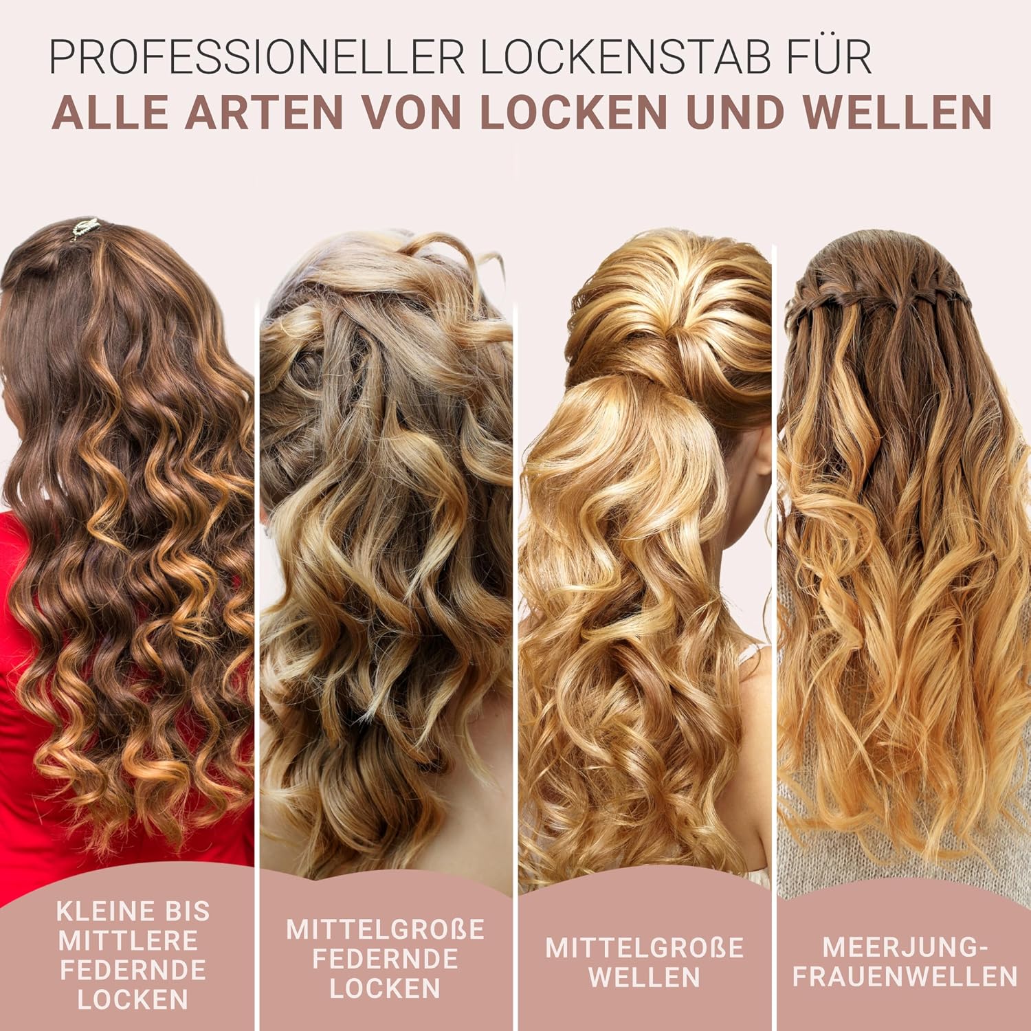 Detalle 2 de Golden Curl Lockenstab Hair Curler für Beach Waves – 18–25 mm, bis 200 °C, Titan-Ionen, 360°-Kabel