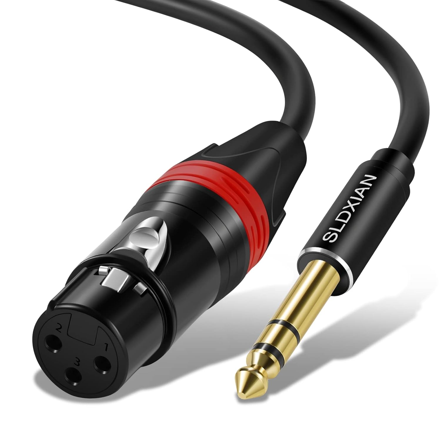 SLDXIAN XLR Female to 1/4 inch (6.35mm) TRS Balanced Cable, 3m – Quarter-inch jack to XLR mic lead