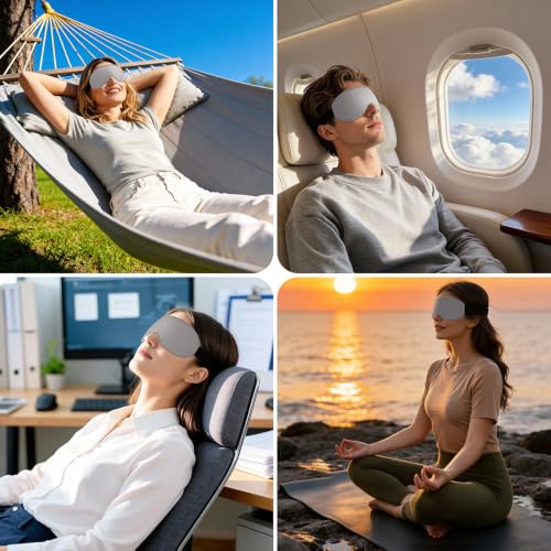 Thumbnail 8 de Gritin 100% Blackout Sleep Eye Mask – 3D Contoured, Side-Sleeper Friendly (Twin Pack with Earplugs)